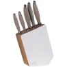 HUSLA - Zestaw 5 noży kuchennych w białym bloku