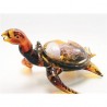 Bohemia - Figura szklana żółw z meduzą Amber 28 cm