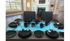 BOGUCICE Alumina Cottage Black (48 części) Serwis obiadowy dla 12 osób