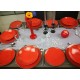 BOGUCICE Alumina Nostalgia Red (60 części) Serwis obiadowy i kawowy dla 12 osób