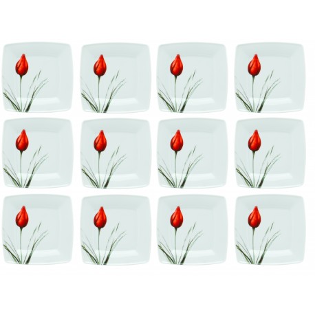 LUBIANA Victoria Tulipan - 12 x Talerz deserowy 21 cm