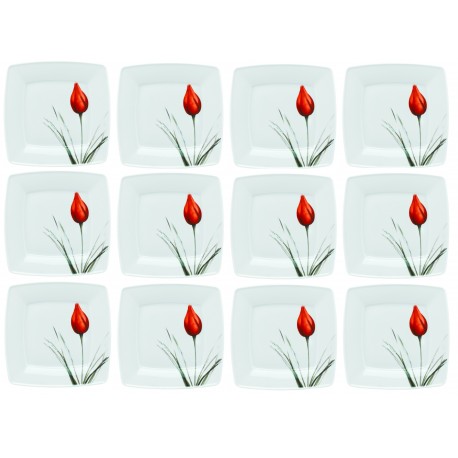 LUBIANA Victoria Tulipan - 12 x Talerz obiadowy 26 cm