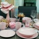 LUBIANA Daisy Różowe (24 części) Serwis obiadowy dla 6 osób