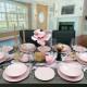 LUBIANA Daisy Różowe (72 części) Serwis obiadowy dla 24 osób